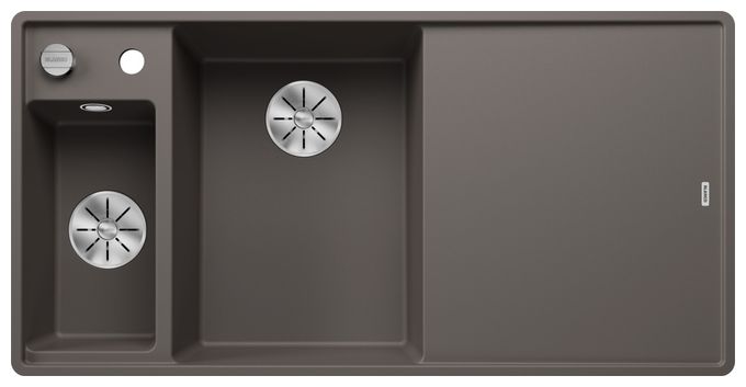 Silgranit 2 Becken  AXIA III 6 S-F Flächenbündige Spüle für 60 cm Unterschrank (Grau) 