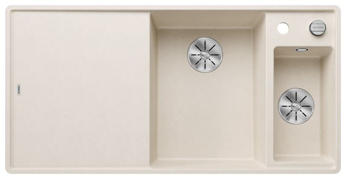 Silgranit 2 Becken  AXIA III 6 S-F Flächenbündige Spüle für 60 cm Unterschrank (Weiß) 