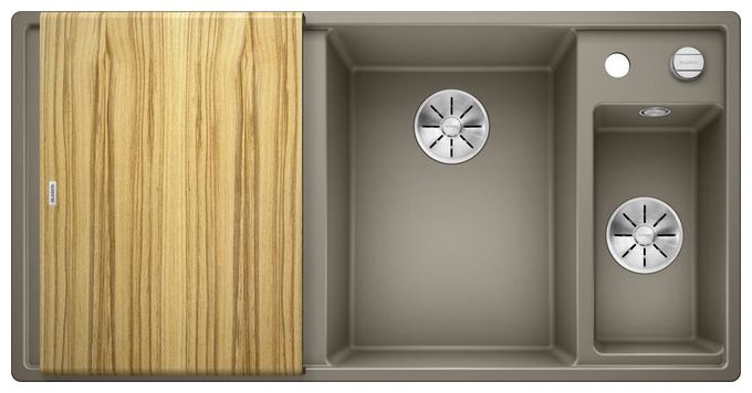 Silgranit 2 Becken  AXIA III 6 S mit Ablauffernbedienung Einbauspüle für 60 cm Unterschrank (Beige) 