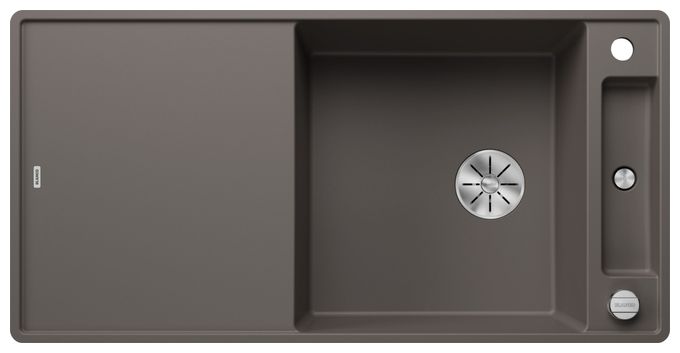 Silgranit 2 Becken  AXIA III XL 6 S-F Flächenbündige Spüle für 60 cm Unterschrank (Grau) 