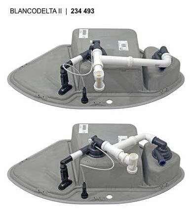 Silgranit 3 Becken  BLANCODELTA 9 E Einbauspüle für 80 cm Unterschrank (Beige) 
