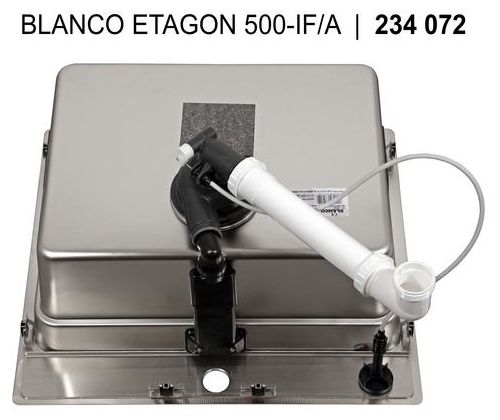 Edelstahl 1 Becken  ETAGON 500-IF/A Flächenbündige Spüle für 60 cm Unterschrank (Edelstahl) 