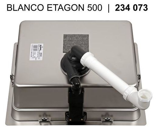 ETAGON 500-U, Edelstahl Seidenglanz, ohne Ablauffernbedienung, mit Zubehör, keine Beckenlage, 600 mm Untermaß 
