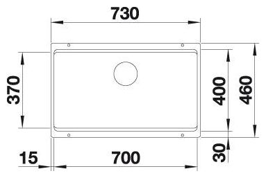 Silgranit 1 Becken  ETAGON 700-U Unterbauspüle für 80 cm Unterschrank (Grau) 