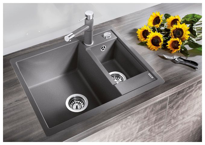 Silgranit 2 Becken  METRA 6 Einbauspüle für 60 cm Unterschrank (Weiß) 