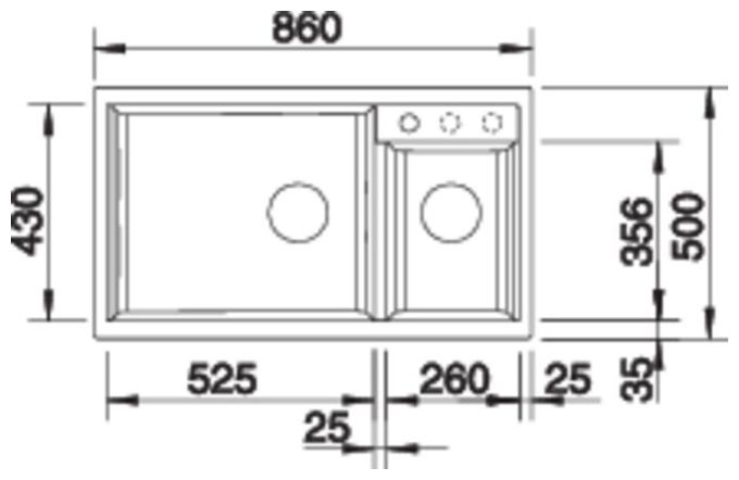 Silgranit 2 Becken  METRA 9 Einbauspüle für 90 cm Unterschrank (Grau) 