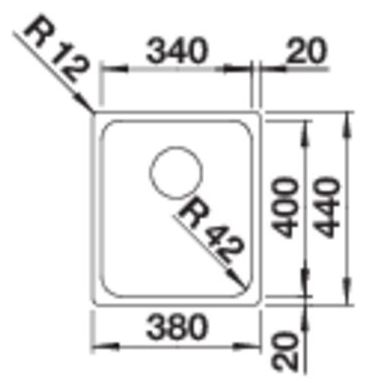 SOLIS 340-U, Edelstahl Bürstfinish, ohne Ablauffernbedienung, ohne Zubehör, keine Beckenlage, 400 mm Untermaß 