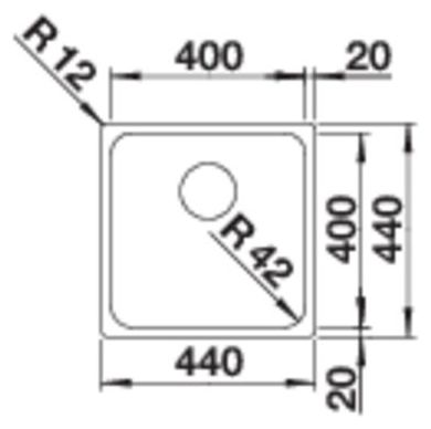 SOLIS 400-IF, Edelstahl Bürstfinish, ohne Ablauffernbedienung, ohne Zubehör, keine Beckenlage, 450 mm Untermaß 