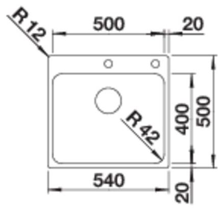 SOLIS 500-IF/A, Edelstahl Bürstfinish, mit Ablauffernbedienung, ohne Zubehör, keine Beckenlage, 600 mm Untermaß 