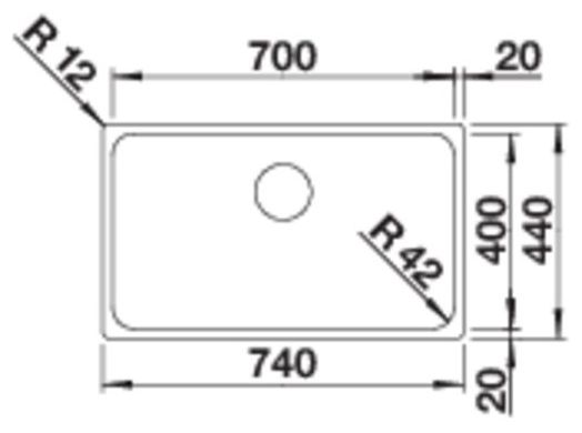 SOLIS 700-IF, Edelstahl Bürstfinish, ohne Ablauffernbedienung, ohne Zubehör, keine Beckenlage, 800 mm Untermaß 