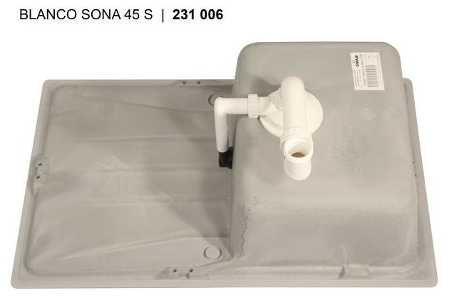 SONA 45 S, SILGRANIT, anthrazit, ohne Ablauffernbedienung, reversibel, 450 mm Untermaß 