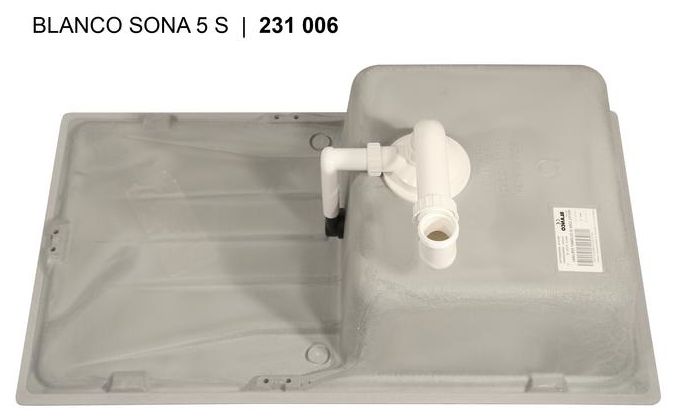 SONA 5 S, SILGRANIT, cafe, ohne Ablauffernbedienung, reversibel, 500 mm Untermaß 