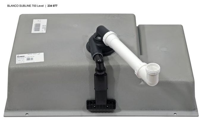 Silgranit 2 Becken  SUBLINE 700-U Level Unterbauspüle für 80 cm Unterschrank (Schwarz) 