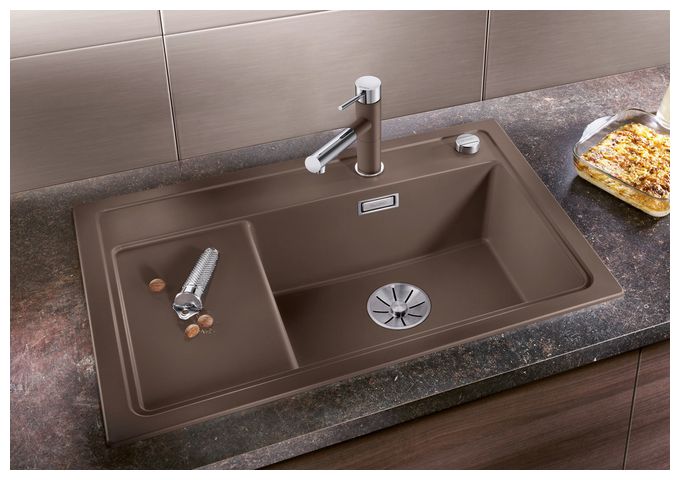 Silgranit 1 Becken  ZENAR XL 6 S Compact Einbauspüle für 60 cm Unterschrank (Grau) 