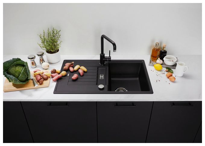 Silgranit 2 Becken  ZIA 45 S Einbauspüle für 45 cm Unterschrank (Grau) 