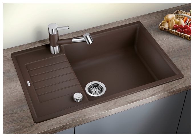 Silgranit 1 Becken  ZIA XL 6 S Compact Einbauspüle für 60 cm Unterschrank (Grau) 