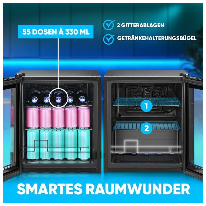 46 l / 46 l Tischkühlschrank EEK: E 66 kWh Jahr  KSG7291 (Schwarz) 