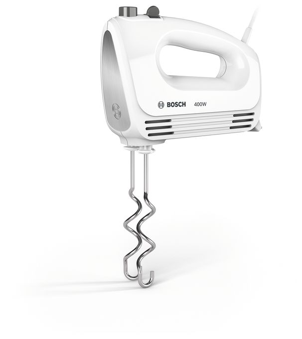 Handmixer 400 W 4 Stufen (Gebürsteter Stahl, Weiß) MFQ24200 CleverMixx 