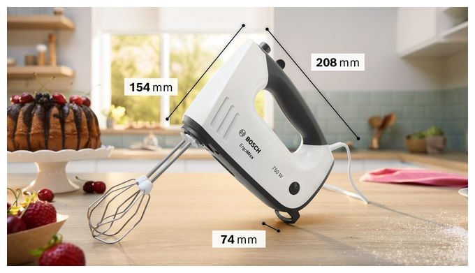 Handmixer 750 W 5 Stufen  MFQ37470 ErgoMixx (Schwarz, Weiß) 