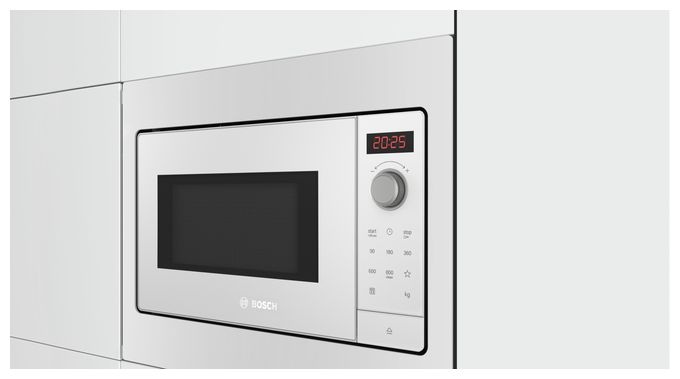 Einbau-Mikrowelle 800 W Größe: klein 5 Stufen (Weiß) Serie 2 BFL523MW3 