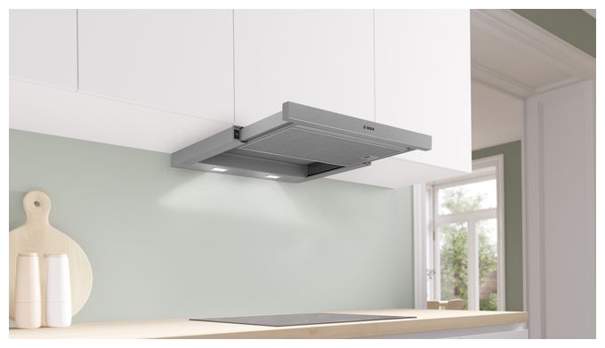 Abluft/Umluft Dunstabzugshaube/Esse Einbau 60 cm (Metallisch, Silber) Serie 2 DFL064W54 