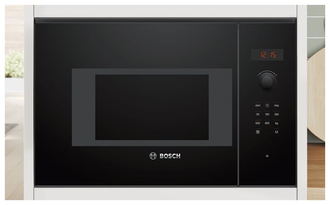 Einbau-Mikrowelle 800 W Größe: klein 5 Stufen (Schwarz) Serie 4 BFL523MB1F 