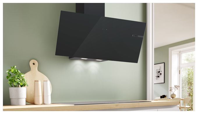 Dunstabzugshaube Wand 90 cm Abluft/Umluft (Schwarz) Serie 4 DWK95DF61 