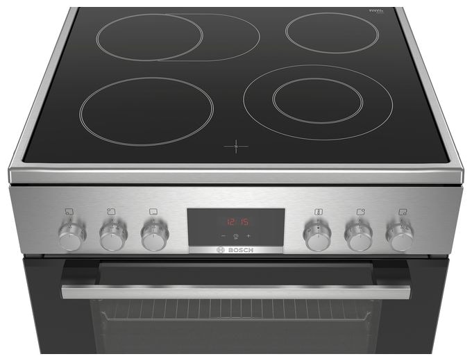 Freistehender Herd Elektro normal Variabler Doppelgrill 7 Beheizungsarten mit Glaskeramik Kochfeld Serie 4 HKR39C250 