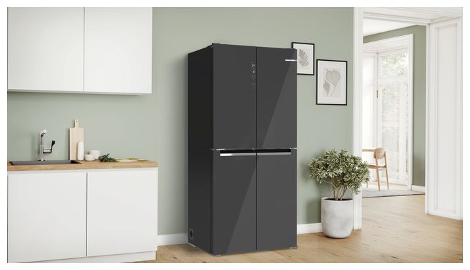 Side-by-Side Kühl-/ Gefrierkombination French Door 324 l / 223 l 322 kWh NoFrost 1895 mm x 855 mm  Serie 4 KMC85LEEA (Grau) 