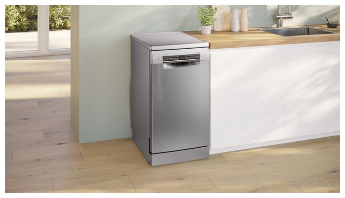 45 cm Geschirrspüler freistehend Leise 10 Maßgedecke aquaStop Funktion Serie 4 SPS4HMI13E 