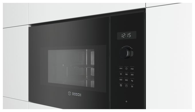 Einbau-Mikrowelle 900 W Größe: mittel 5 Stufen Grill (Schwarz, Edelstahl) Serie 6 BEL554MB0 
