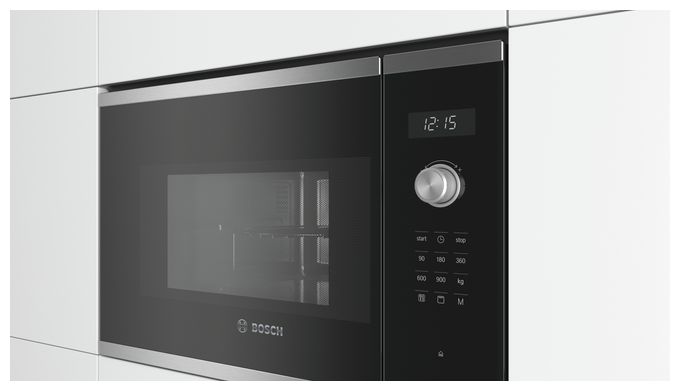 Einbau-Mikrowelle 900 W Größe: mittel 5 Stufen Grill (Edelstahl) Serie 6 BEL554MS0 