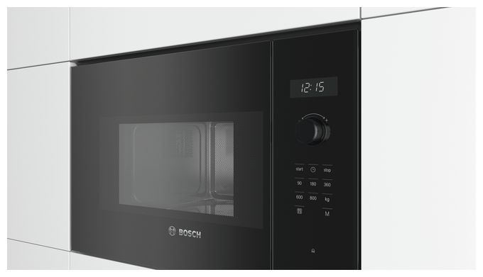 Einbau-Mikrowelle 800 W Größe: klein 5 Stufen Grill (Schwarz) Serie 6 BFL524MB0 