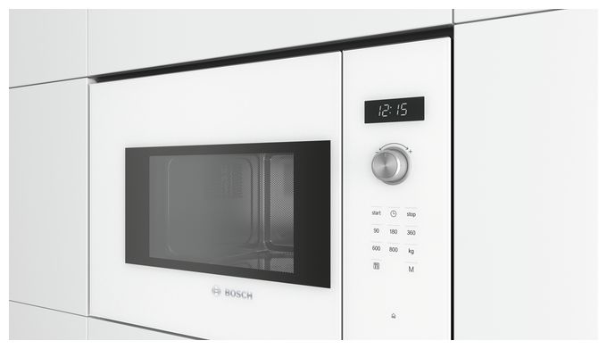 Einbau-Mikrowelle 800 W Größe: klein 5 Stufen (Weiß) Serie 6 BFL524MW0 