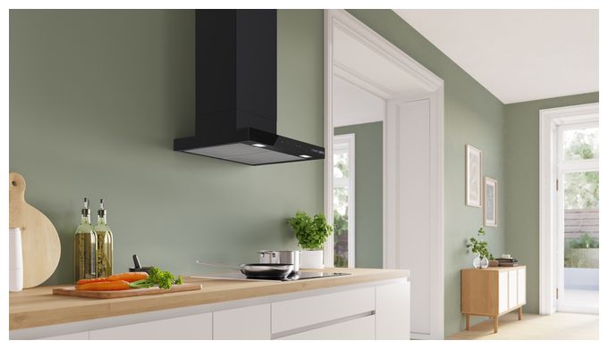 Abluft/Umluft Dunstabzugshaube/Esse Wand (Schwarz) Serie 6 DWB67DN60 