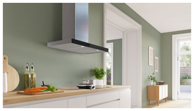 Abluft/Umluft Dunstabzugshaube/Esse Wand 60 cm (Edelstahl) Serie 6 DWB97DN30 