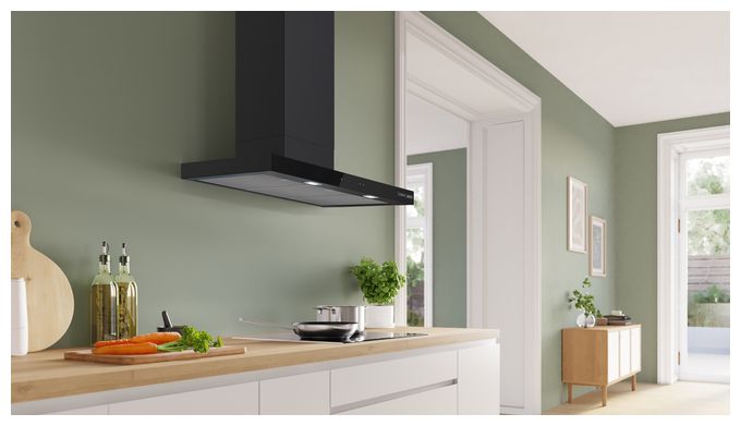Abluft/Umluft Dunstabzugshaube/Esse Wand 60 cm (Schwarz) Serie 6 DWB97DN60 