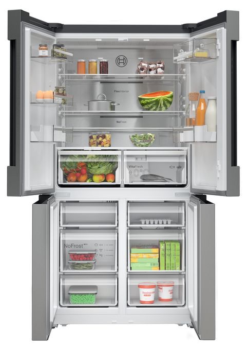 Side-by-Side Kühl-/ Gefrierkombination 405 l / 200 l 333 kWh NoFrost 1830 mm x 910 mm  Serie 6 KFN96APEA (Edelstahl) 