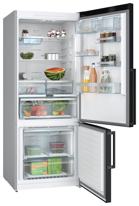 406 l / 120 l Kühl-Gefrierkombi freistehend NoFrost 219 kWh Jahr  Serie 6 KGN76AXDR (Schwarz) 