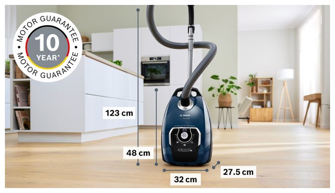 Bodenstaubsauger mit Staubbeutel 700 W Allergie-Filter  Serie 8 BGL8XPER (Schwarz, Blau) 
