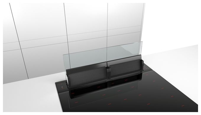 Dunstabzugshaube Tisch 82 cm Abluft/Umluft (Schwarz/Transparent) Serie 8 DDW88MM66 