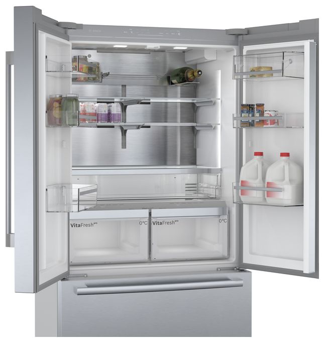 Side-by-Side Kühl-/ Gefrierkombination French Door 402 l / 171 l 333 kWh 1830 mm x 905 mm  Serie 8 KFF96PIEP (Edelstahl) 