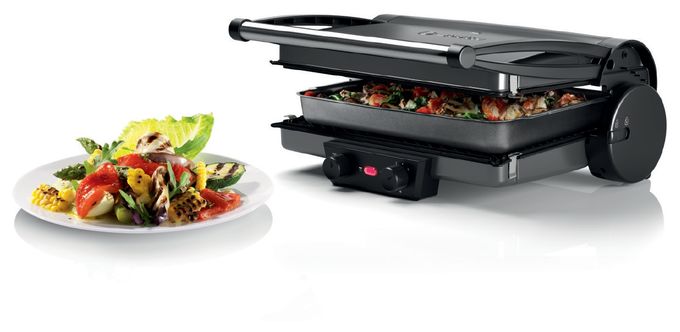 2000 W mit 328 x 238 mm Fläche  TCG4215 Kontaktgrill (Silber) 