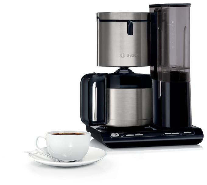 8 Tassen Thermo Filterkaffeemaschine 1,1 l  TKA8A683 Styline (Schwarz, Edelstahl) 