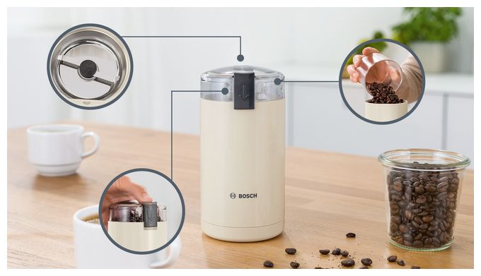 Kaffeemühle für 75 g 180 W  TSM6A017C (Cremefarben) 