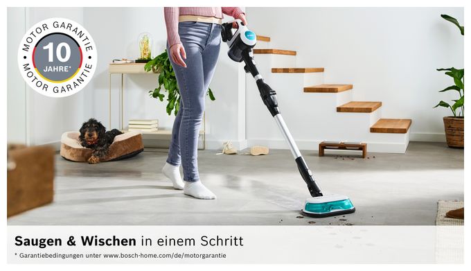 Handstaubsauger Beutellos bis 35 min Laufzeit 18 V HEPA (Aqua-Farbe, Schwarz, Silber, Weiß) Unlimited 7 BSS712XHYG ProHygienic Aqua 