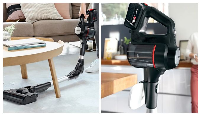 Handstaubsauger Beutellos bis 35 min Laufzeit 18 V  Unlimited 7 BSS715FRSH (Schwarz, Silber) 