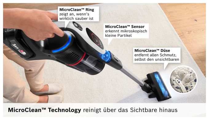 Handstaubsauger Beutellos bis 60 min Laufzeit 18 V HEPA  Unlimited 9 BKS931BA (Weiß) 