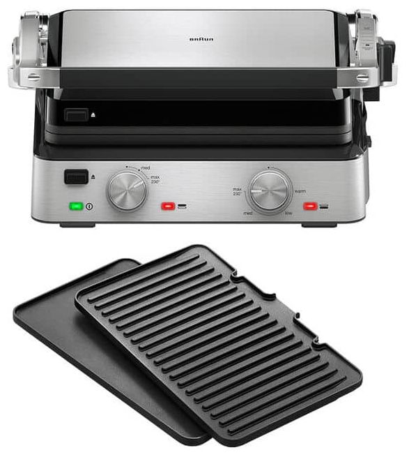 2000 W mit 290 x 230 mm Fläche  CG7020 Kontaktgrill (Schwarz, Edelstahl) 