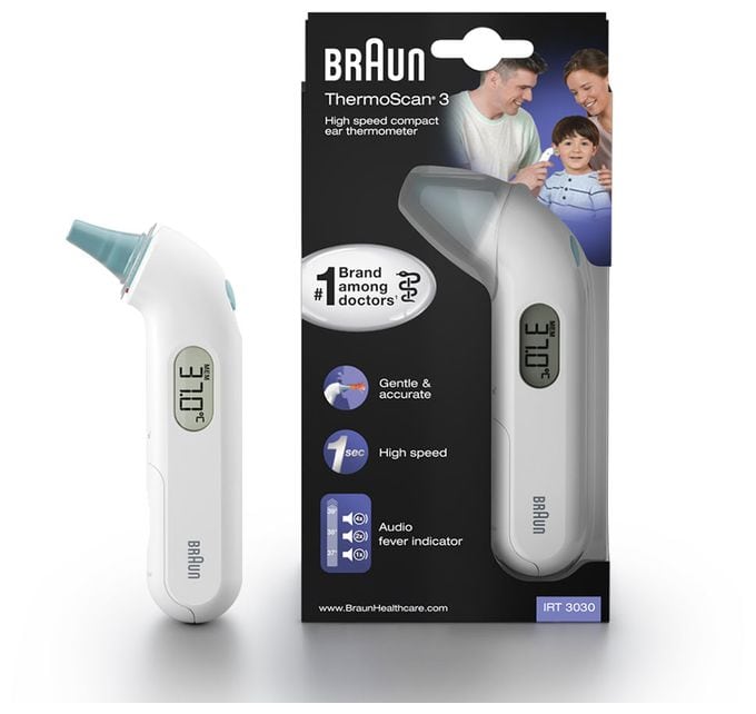 IRT3030 ThermoScan 3 Infrarot-Fieberthermometer LCD-Display 